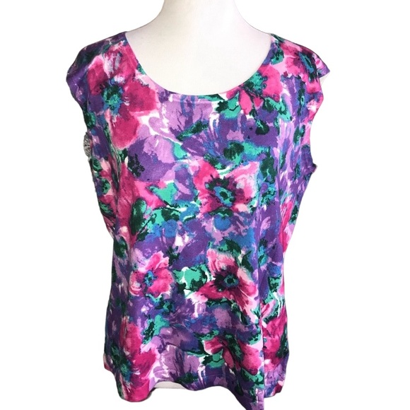 Jones New York Floral Top 1984 - Picture 3 of 8